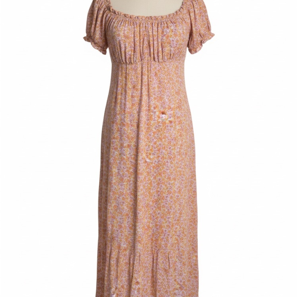 H&M Floral Peach Maxi Dress